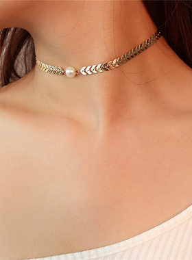 simple necklace women jewelry 欧美简约项链蛇骨链时尚颈链