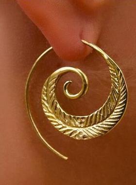 螺旋状耳环女 fashion africa earrings women snail earrings