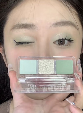 信我！淡颜女生化春日薄荷曼波妆好清新 低饱和绿色细闪清爽眼影