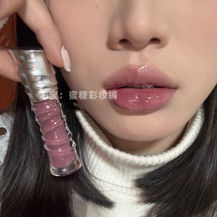 清冷韩系裸灰紫 好牛的阴湿冷感3D玻璃唇水泥灰唇釉唇蜜hissy fit