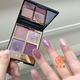 亚裔灰紫小烟熏 爆闪冷粉偶灰紫色韩女四色眼影盘 橄榄皮天菜