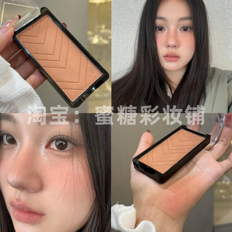 洛杉矶女孩同款欧美风裸棕浅茶色单色腮红收缩色膨胀色蜜桃色晒红