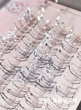 爆美！冬日圣诞雪花碎钻睫！星光碎钻假睫毛闪闪玩妆音乐节coser