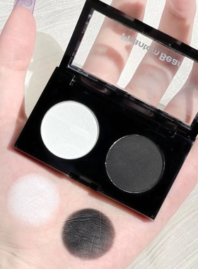 哑光黑色白色双色眼影盘幻影小熊服帖易显气色不易晕染万圣节妆