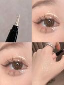 怎么才算好看呢 扑闪银珠光眼线液笔p02卧蚕亮片截断妆 带闪碎钻