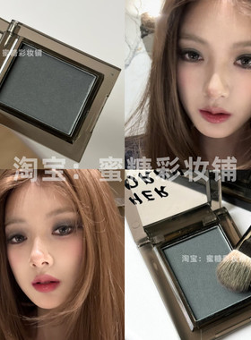 韩系古早烟熏 定格2000s千禧年Y2K烟青灰黑色单色眼影哑光棕米白