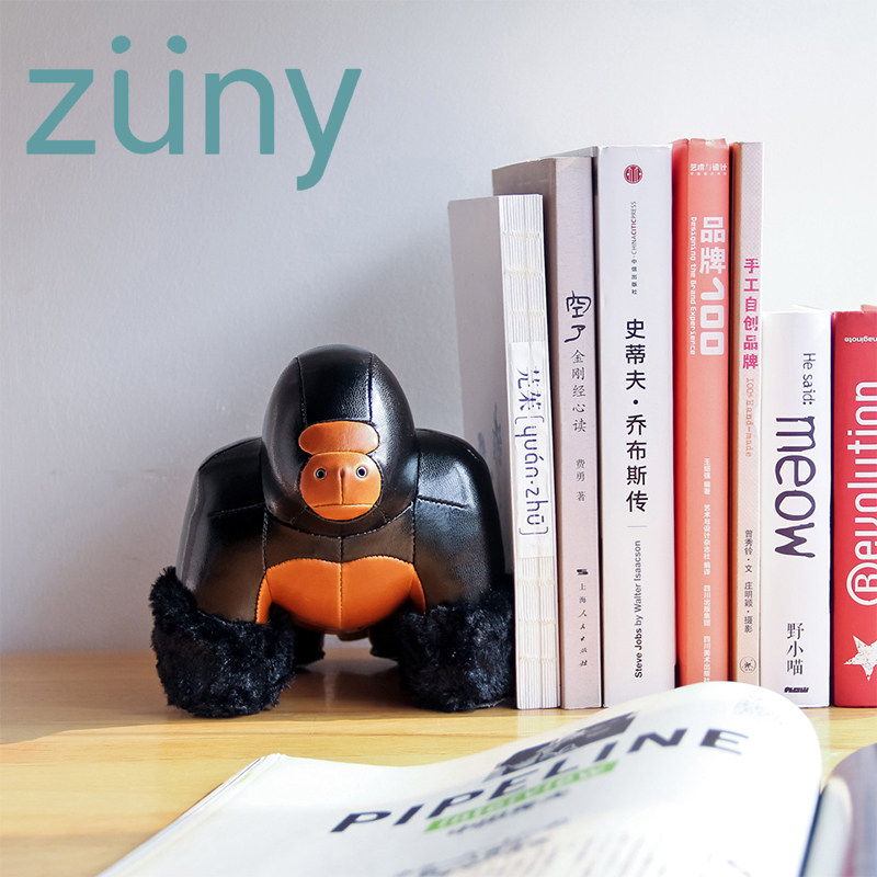 真品zuny创意手工萌宠动物玩偶猩猩书档桌面家居装饰摆件节日礼物