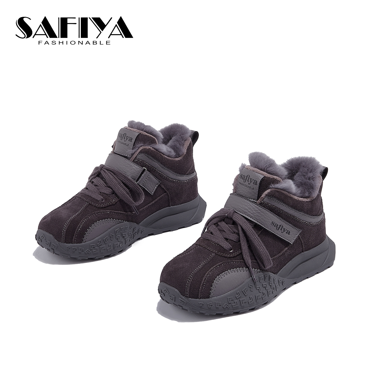 索菲娅Safiya2025冬季新款时尚舒适休闲加绒保暖阿甘鞋SFD4118B91