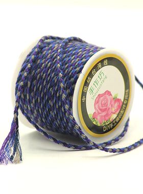 手搓棉线花色星月菩提绳子项链