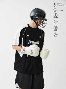 Nothwes 24ss赛车捆条拼接撞色匹马棉索罗娜280克凉感抗菌短袖T恤