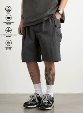 Nothwes复古山系机能多口袋尼龙短裤clean fit防泼腰带工装长裤潮