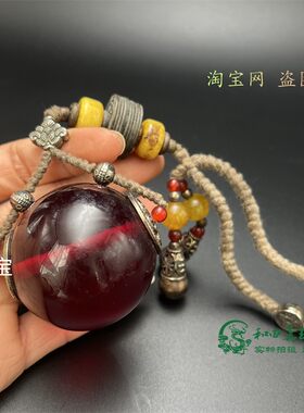 仿蜜蜡树脂血泊手球手把件吊坠