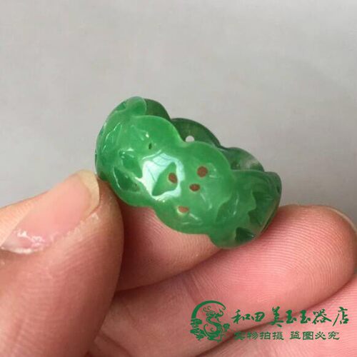 新款干青铁龙生镂空花边天然玉石