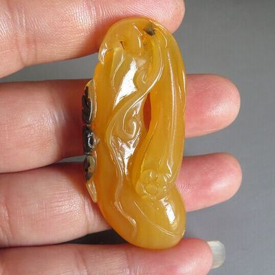 25克厂家直销天然黄龙玉乌鸦皮飞黄腾达吊坠 特价黄龙玉玉吊坠