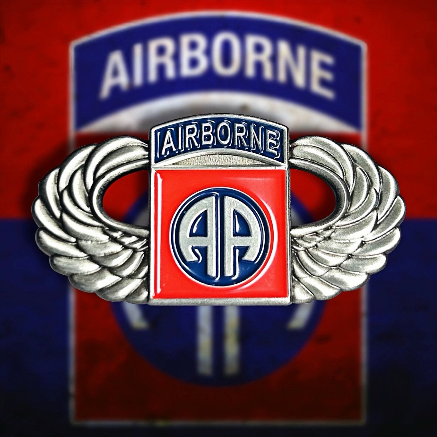 美国空军徽章82空降师金属胸针airborne伞兵军事迷收藏复古饰品