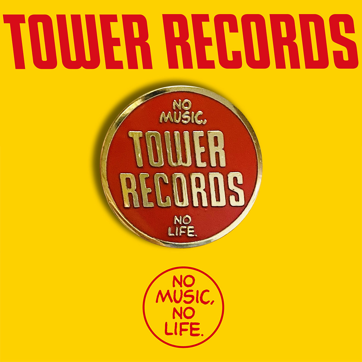 淘儿唱片标志胸针towerrecords复古徽章没有音乐就没有生活slogan