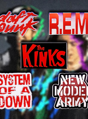 蠢朋克乐队徽章DraftPunk复古摇滚金属胸针快转眼球REM奇想kinks