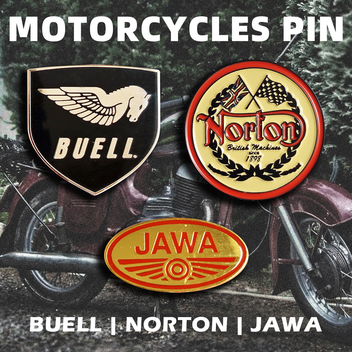 诺顿norton摩托机车标志logo胸针金属徽章布尔buell佳娃jawa欧美