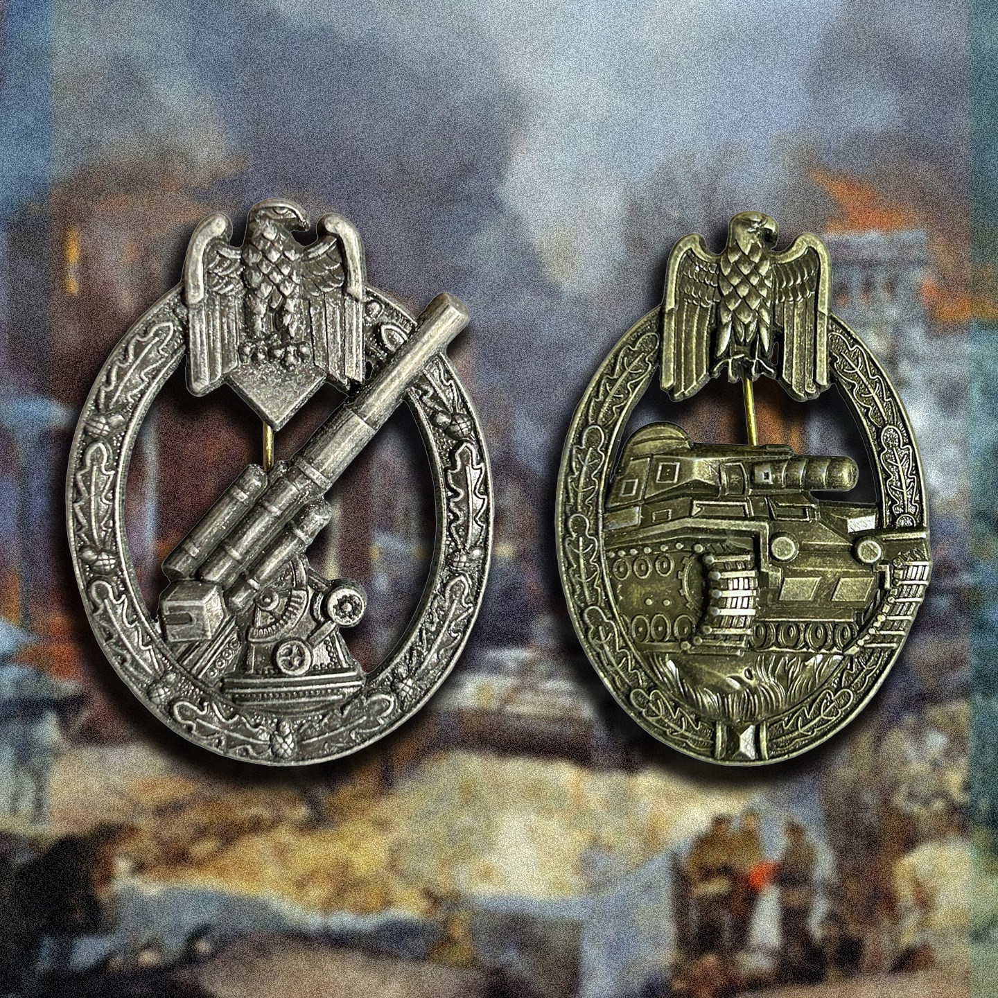 德国坦克突击奖章陆军高射炮奖章二战军事勋章徽章军迷收藏道具
