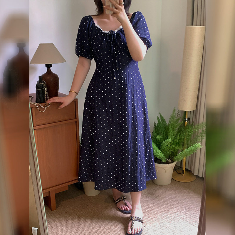 双天DD 2026新款大码女装方领爱心系带连衣裙女夏长裙9339+9350 - 实物图