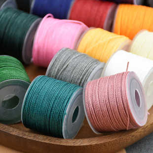 不散股0.8mm圆蜡线15米/卷手链编绳红绳编织皮具手缝线小轴线可烧