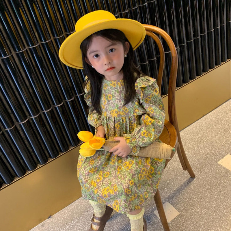 春秋女童碎花连衣裙宝宝公主裙潮