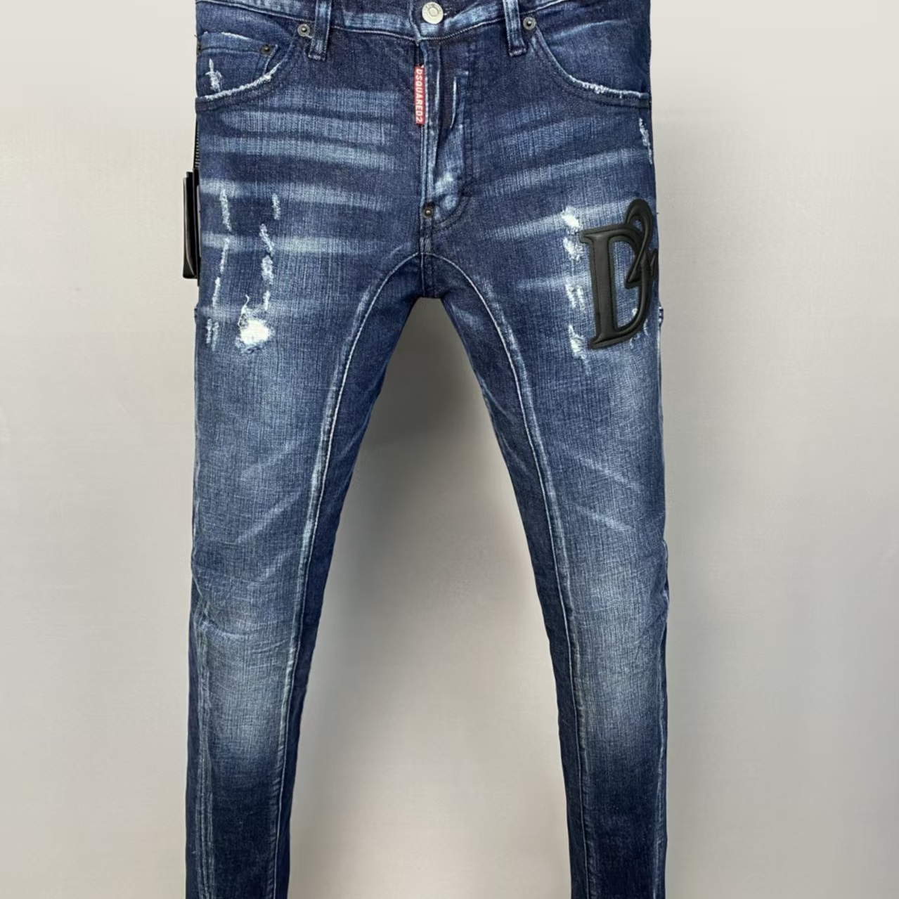 潮流休闲耐磨石洗做旧补丁D2