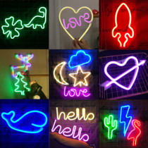 LED neon dormitory ins net red small color light room bedroom stars lighting decoration love letter light