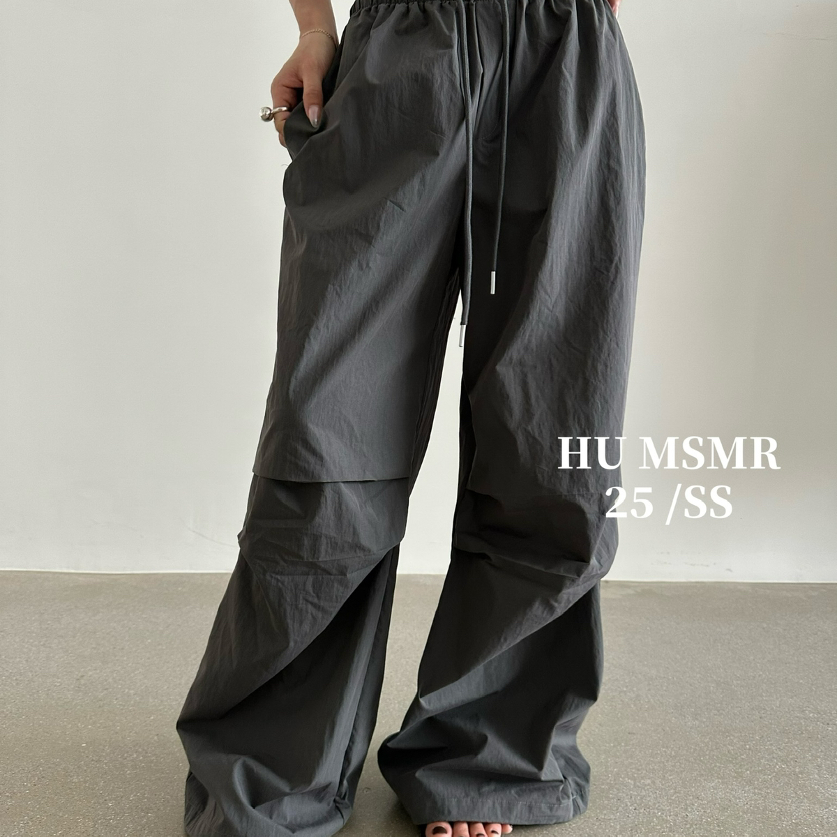 HUMSMR-2025新款夏上新潮流休闲抽绳伞兵裤阔腿长裤休闲裤C1013