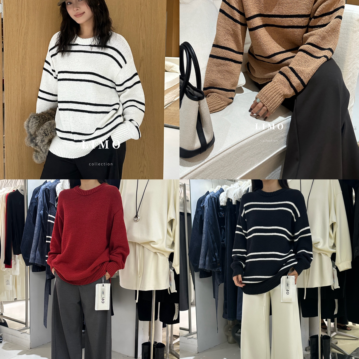 LIMO-条纹控必入秋季新款廓形宽松套头毛衣针织衫YS1-8216