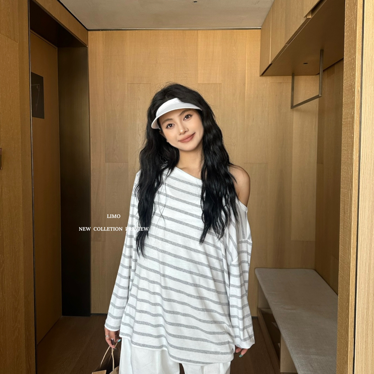 LIMO-早秋慵懒舒适兰精天丝莫代尔两件套带背心套头长袖T恤5815