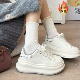 女2025冬季 新款 加绒保暖毛毛棉鞋 增高6CM厚底小白鞋 百搭运动板鞋