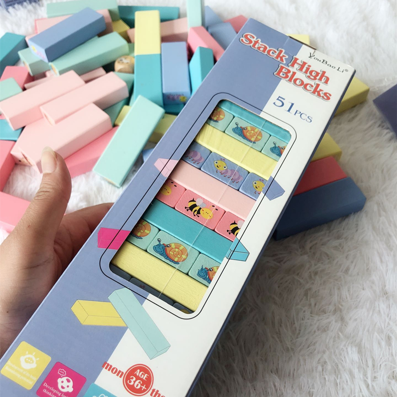 儿童叠叠高堆积木叠叠乐层层叠推抽积木塔桌面游戏益智玩具抽抽乐