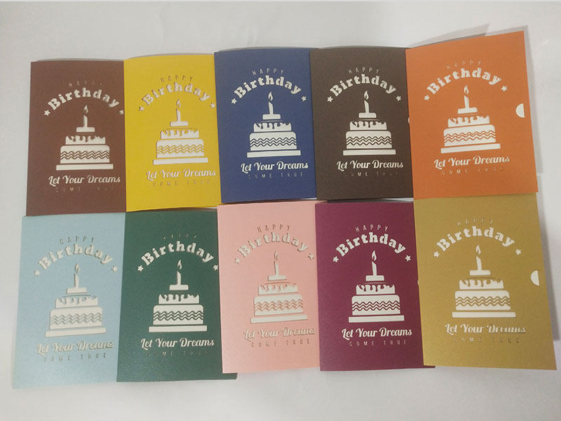 珠光纸雕刻镂空卡片生日送客户送朋友商用通用祝福贺卡含信封