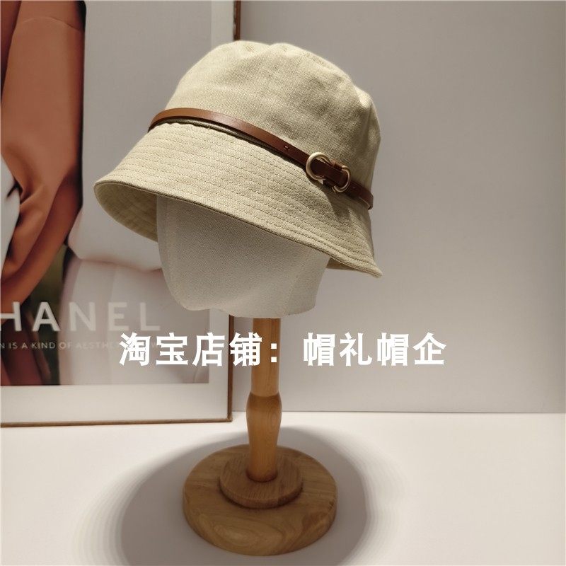 2025日系天丝渔夫帽女秋冬时尚简约文艺水桶帽可折叠防晒帽盆帽