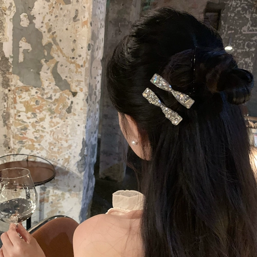 Изысканная заколка для волос с бантиком, шпильки для волос, челка, изысканный стиль