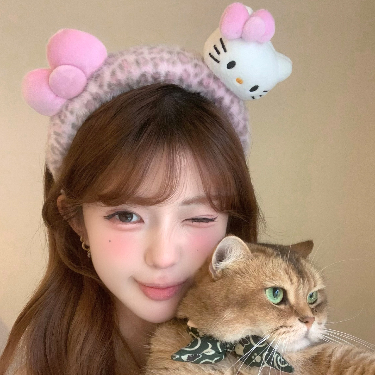 奶糯小豹~kitty毛绒发箍