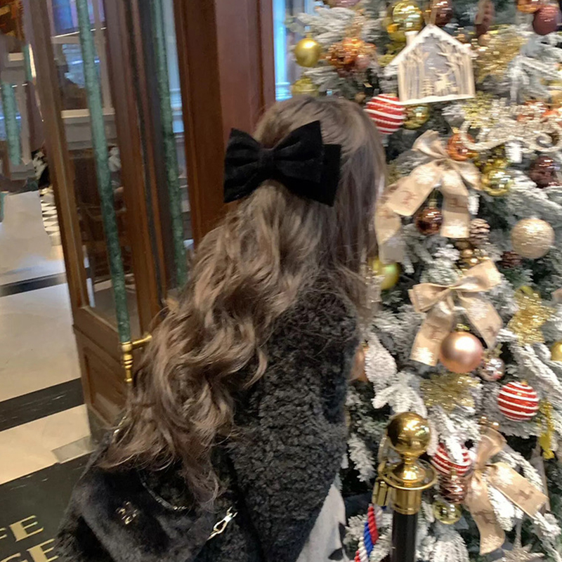 娇贵千金~黑丝绒蝴蝶结发夹