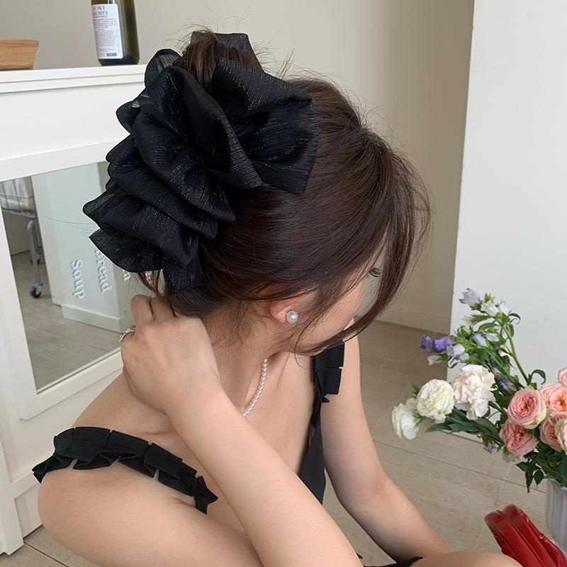 藏在仙纱里的细闪~大蝴蝶结抓夹