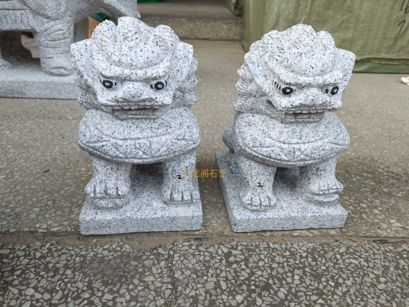 天然花岗岩麻石浮雕北京狮古典原石狮子镇宅风水传统惠安石雕北狮