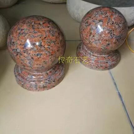 花岗岩门柱石球围墙圆雕挡车球广场路障石墩球大理石石桩圆球一个