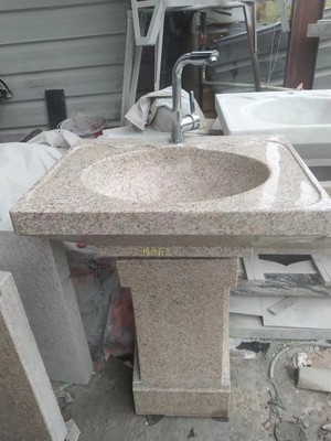 花岗岩台面洗脸盆落地式艺术石盆