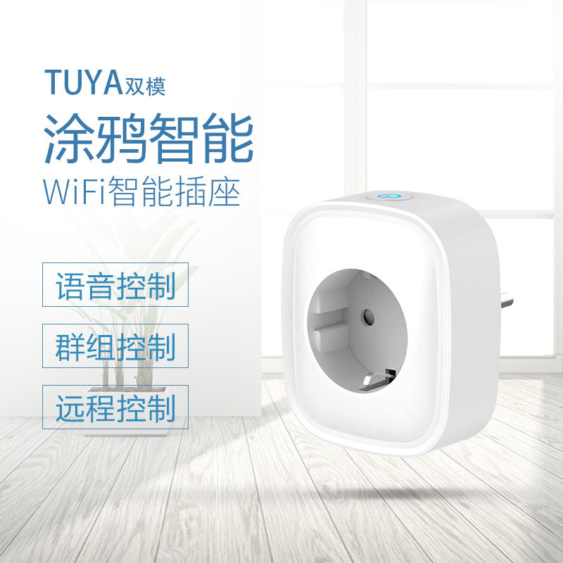 欧规wifi智能插座Alexa智能音响app远程控制16A德标智能插头
