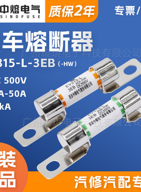 西安中熔EV315-L-3EB低压直流熔断器保险丝500V新能源汽车熔断器