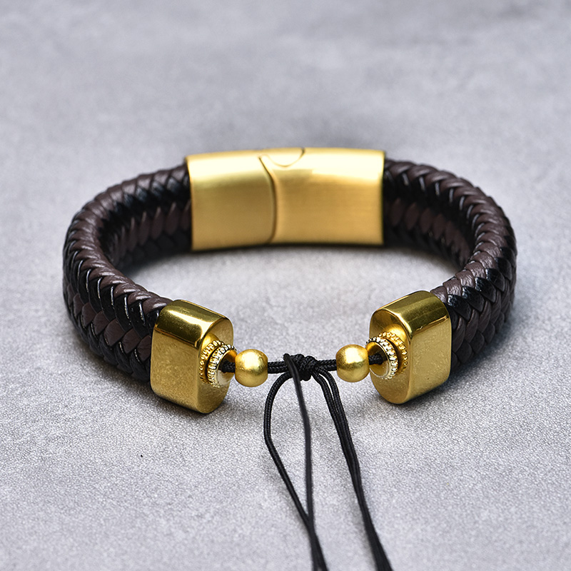 高级皮革手环半成品编织皮绳手链男女复古皮简约可穿天珠手牌文玩