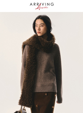 Arriving Arrive 复古简约百搭圆领牦牛绒羊毛慵懒针织毛衣上衣