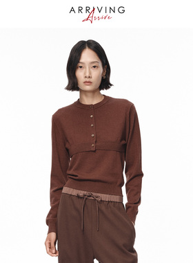 Arriving Arrive 「慵懒叠穿法则」可机洗羊毛背心长袖上衣两件套