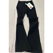 女百搭小个子宽松显瘦喇叭拖地马蹄裤 高腰黑色微喇牛仔裤 新款 春装