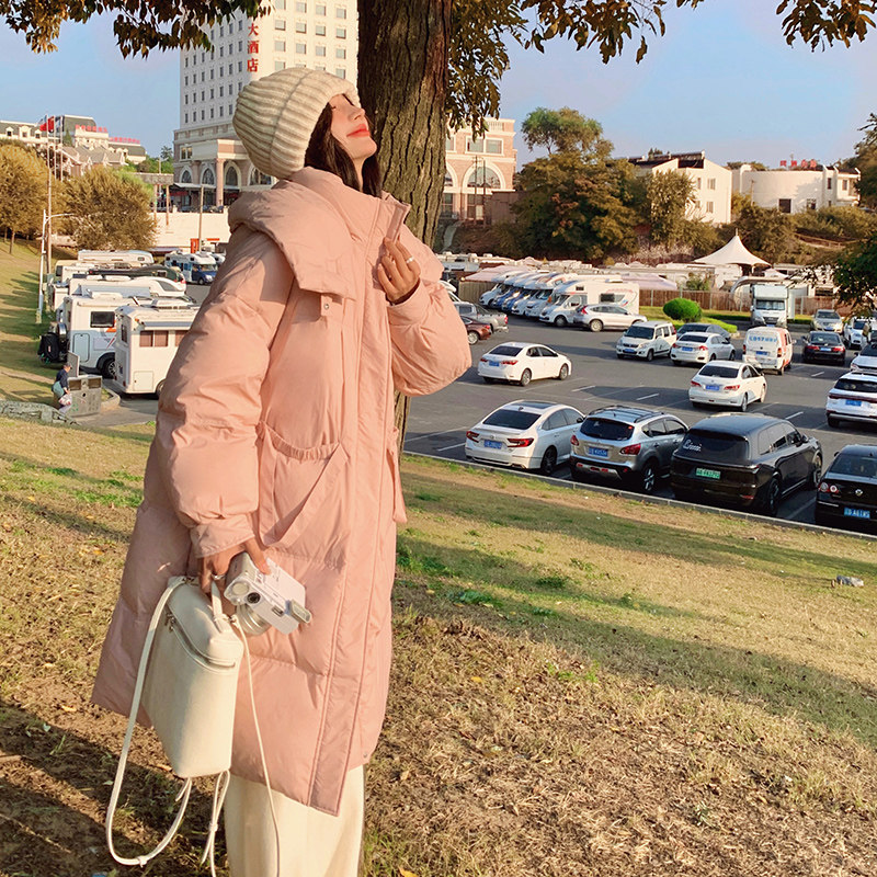 【档口现货】数据好学院风粉色长款羽绒服293-152Y-260控388,女装羽绒服,浙宝293