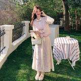 【新款】新中式提花衬衣马甲半身裙三件套293-276-P200控328，女装套装/套裙，浙宝293